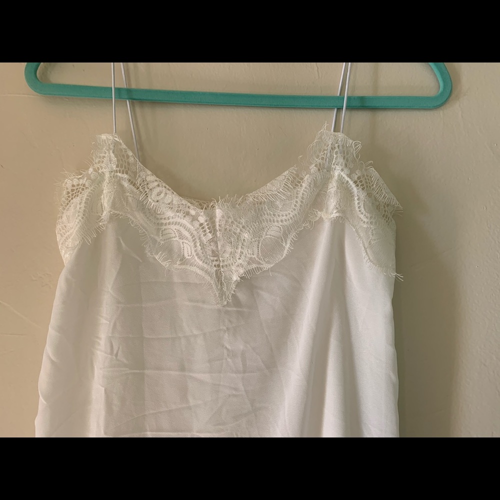 WHITE SILK LACE CAMI - Picture 3 of 6